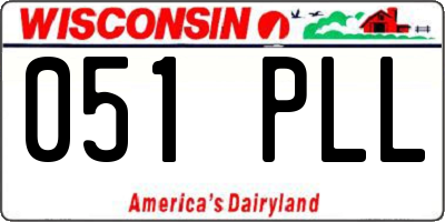 WI license plate 051PLL