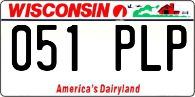 WI license plate 051PLP