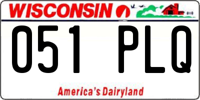 WI license plate 051PLQ