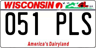 WI license plate 051PLS