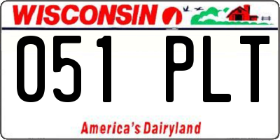 WI license plate 051PLT
