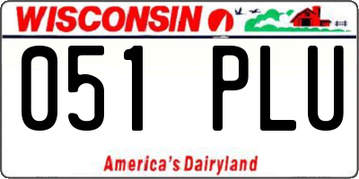 WI license plate 051PLU