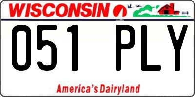 WI license plate 051PLY