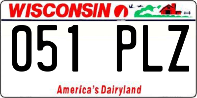 WI license plate 051PLZ