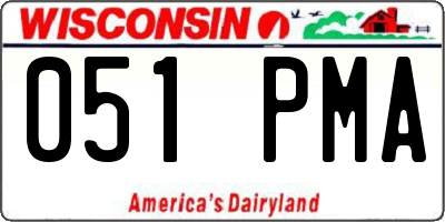 WI license plate 051PMA