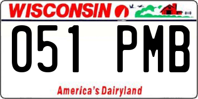 WI license plate 051PMB