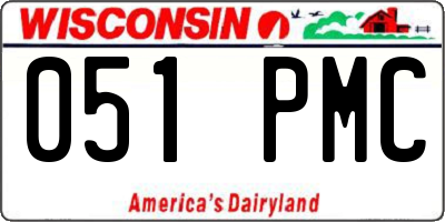 WI license plate 051PMC