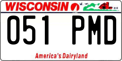 WI license plate 051PMD