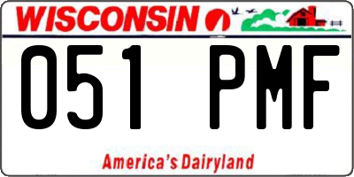 WI license plate 051PMF