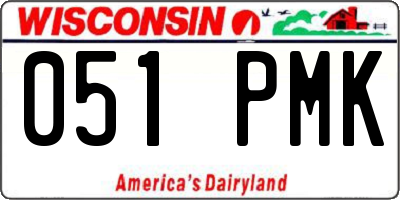 WI license plate 051PMK