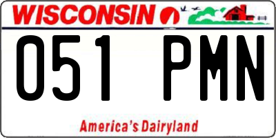 WI license plate 051PMN