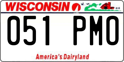 WI license plate 051PMO