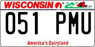 WI license plate 051PMU