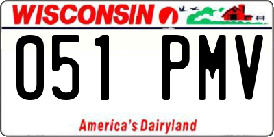 WI license plate 051PMV