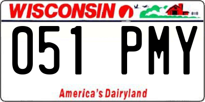 WI license plate 051PMY