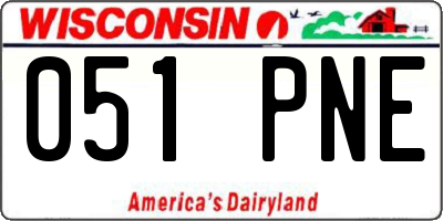 WI license plate 051PNE