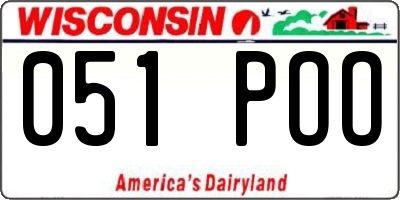 WI license plate 051POO