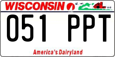 WI license plate 051PPT