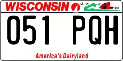 WI license plate 051PQH