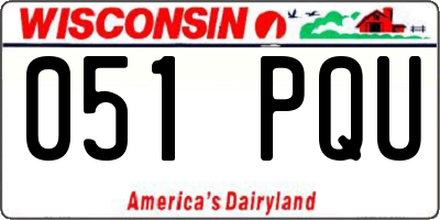 WI license plate 051PQU