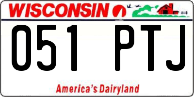 WI license plate 051PTJ
