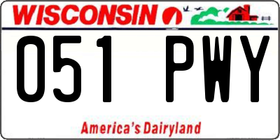 WI license plate 051PWY