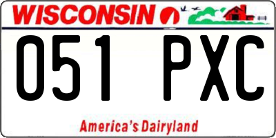 WI license plate 051PXC