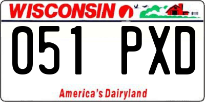 WI license plate 051PXD