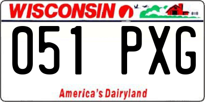 WI license plate 051PXG