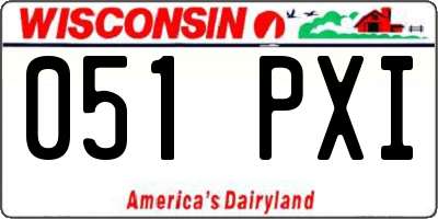 WI license plate 051PXI