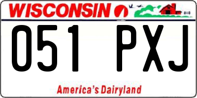 WI license plate 051PXJ