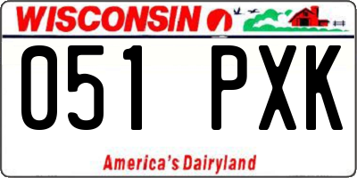 WI license plate 051PXK