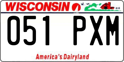 WI license plate 051PXM