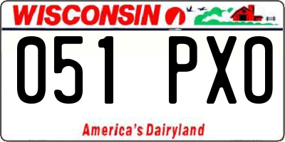 WI license plate 051PXO
