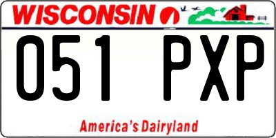 WI license plate 051PXP