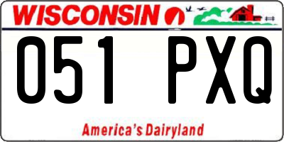 WI license plate 051PXQ