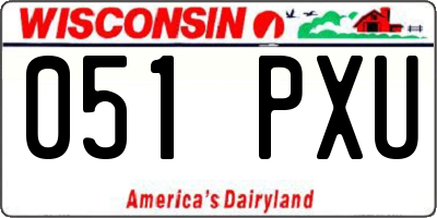 WI license plate 051PXU