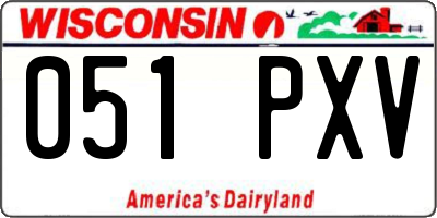 WI license plate 051PXV