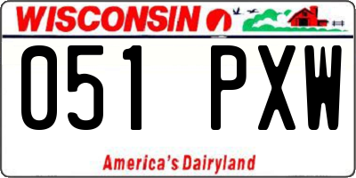 WI license plate 051PXW