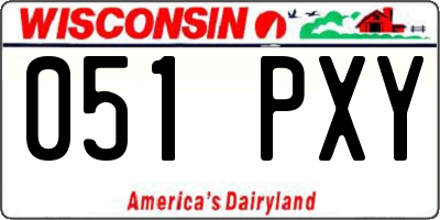 WI license plate 051PXY