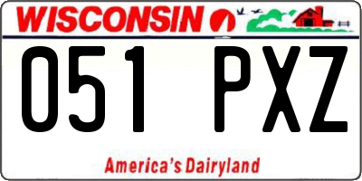 WI license plate 051PXZ