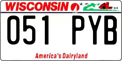 WI license plate 051PYB