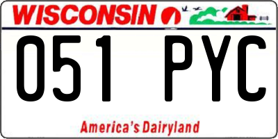 WI license plate 051PYC