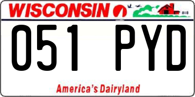 WI license plate 051PYD