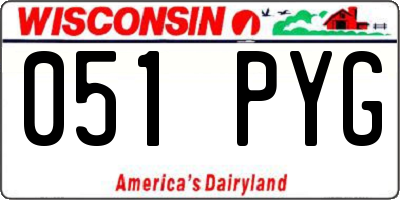 WI license plate 051PYG