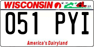 WI license plate 051PYI