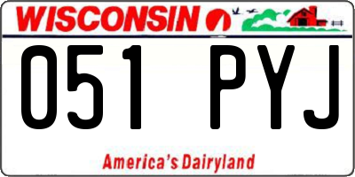 WI license plate 051PYJ