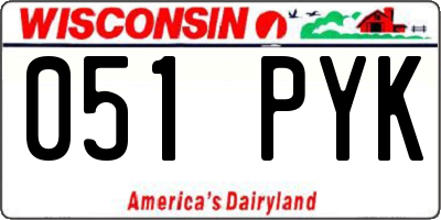 WI license plate 051PYK