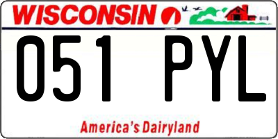 WI license plate 051PYL