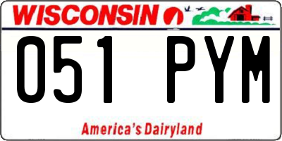 WI license plate 051PYM